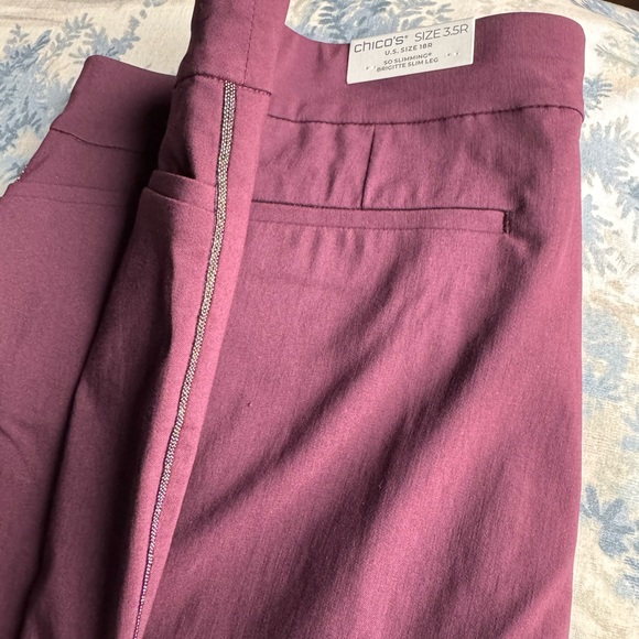 Chico's Deep Raisin Sequined Ruana Wrap - Picture 5 of 5